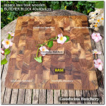 Cutting board BUTCHER BLOCK SQUARE 40x40x4cm +/-4.3kg talenan kayu jati Jepara